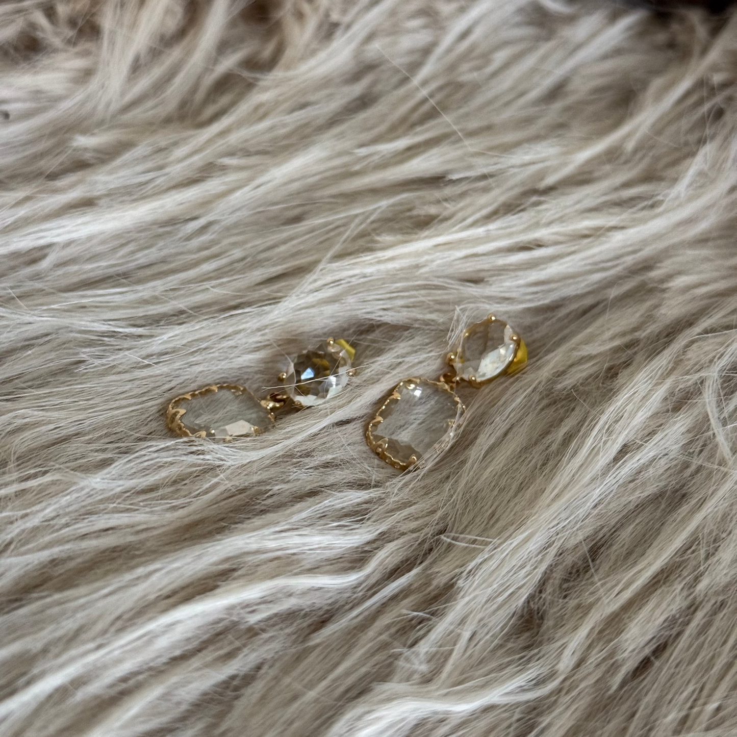 Boucles d'Oreilles ✨Minuit Cristallisé Doré✨