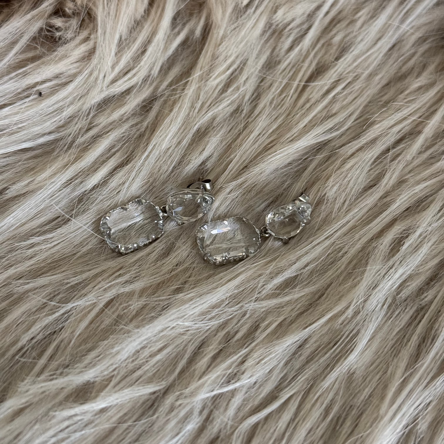 Boucles d'Oreilles ✨Minuit Cristallisé Argenté✨