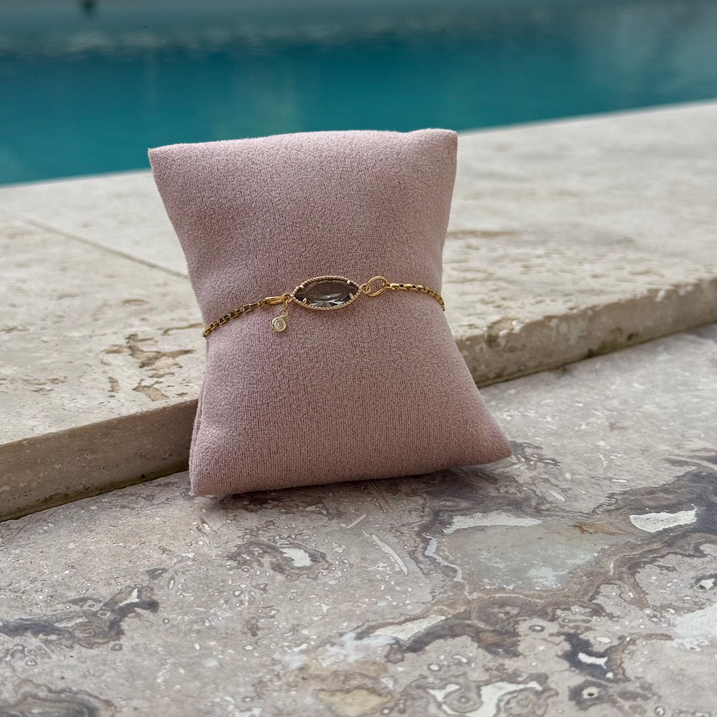 Bracelet ✨Amande Cristalline Grisé✨ Doré